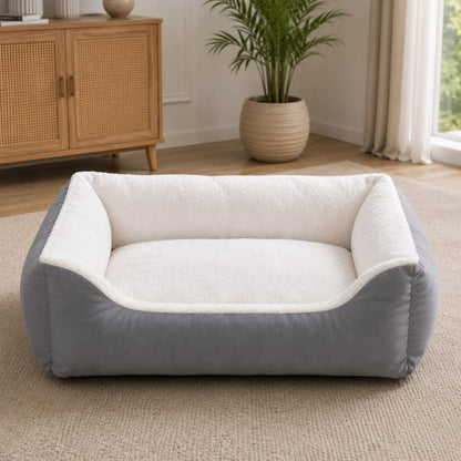 Grey Comfort Pet Bed | Soft, Machine Washable & Anti-Skid Base