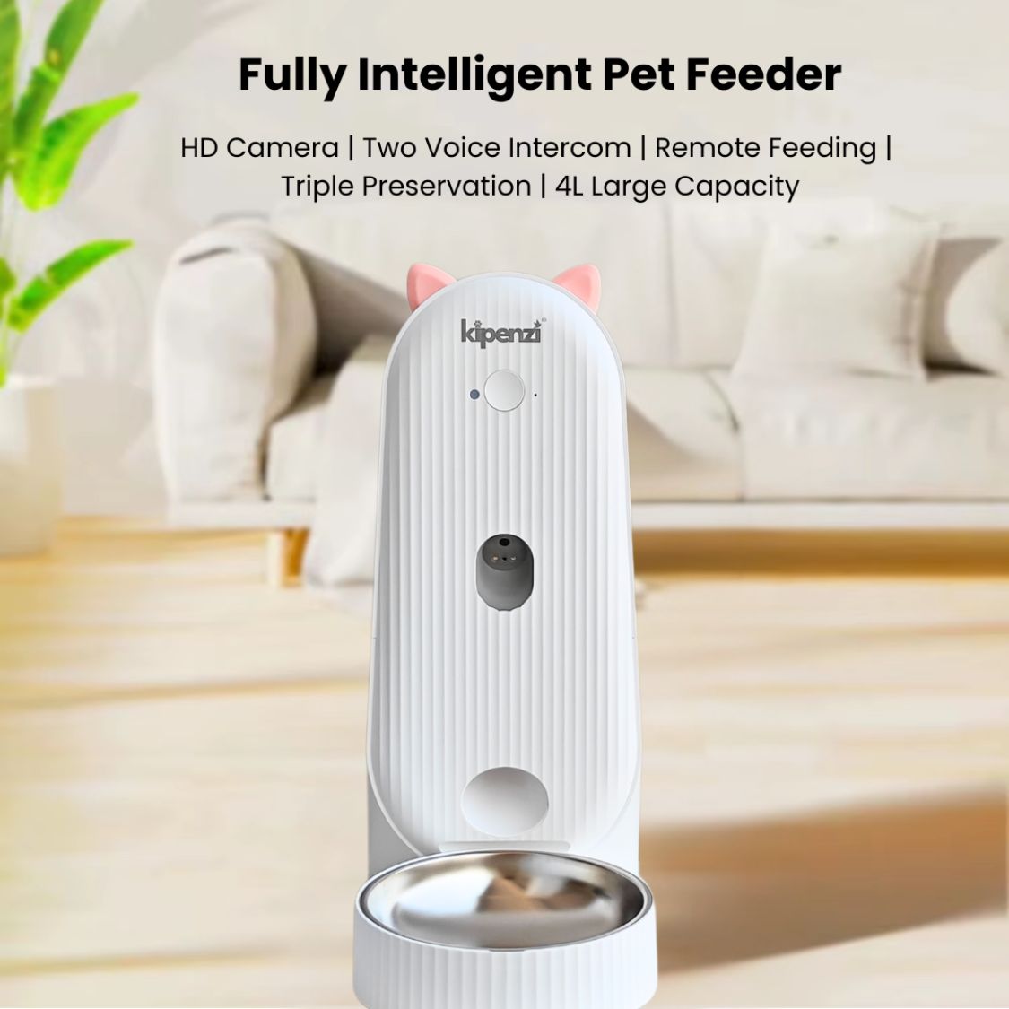 Smart Automatic Pet Feeder with Camera | App Control for Cats & Dogs