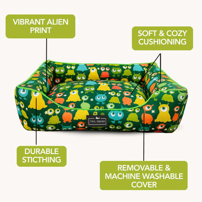 Washable Printed Lounger Bed for Dogs & Cats (Astro Sprout)