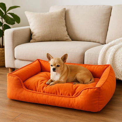 Soft Washable Reversible Dog Bed | Cozy Pet Bed for Medium Dogs & Cats