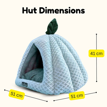 Premium Soft Pumpkin-Shaped Cat & Dog Hut (Ice Blue)