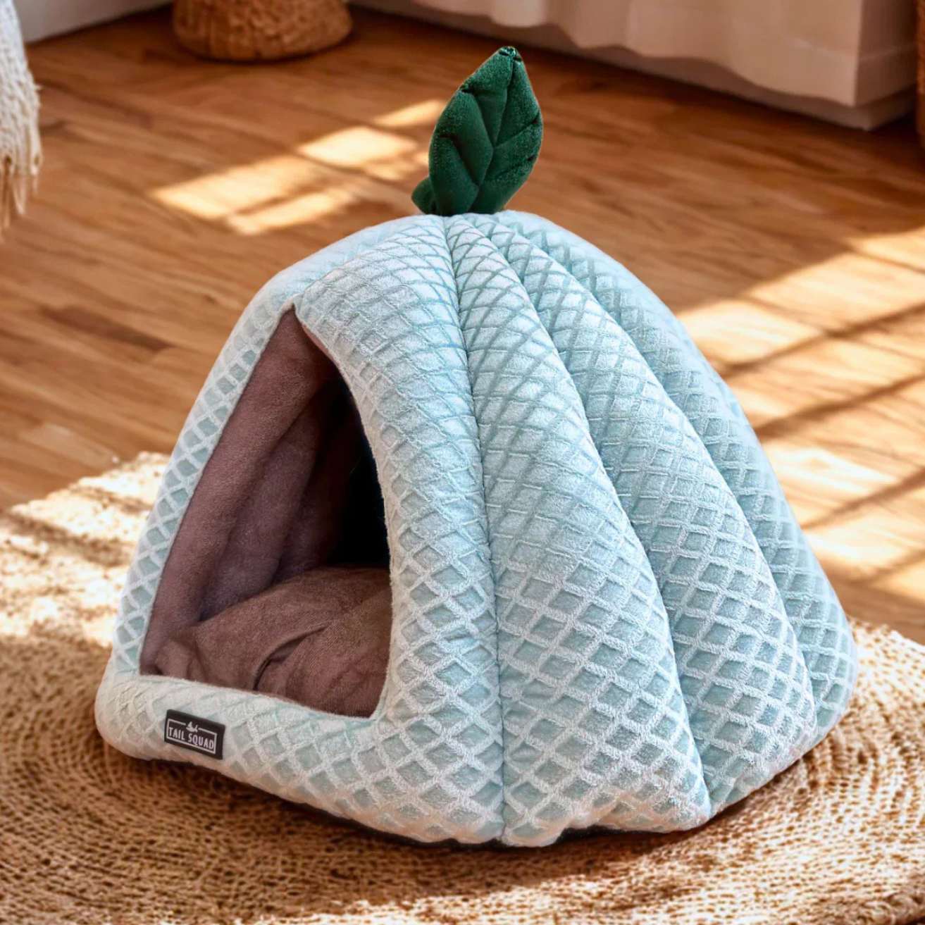 Premium Soft Pumpkin-Shaped Cat & Dog Hut (Ice Blue)
