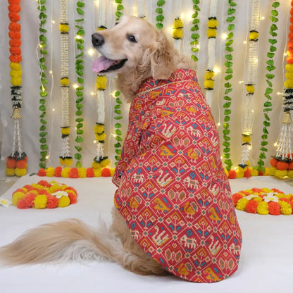 Red Dog Kurta | Traditional Soft Cotton Outfit for Festivals