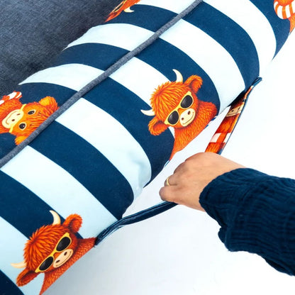 Dog Bed | Raised Side Pet Bed for Cozy Indoor Sleep & Rest - Blue