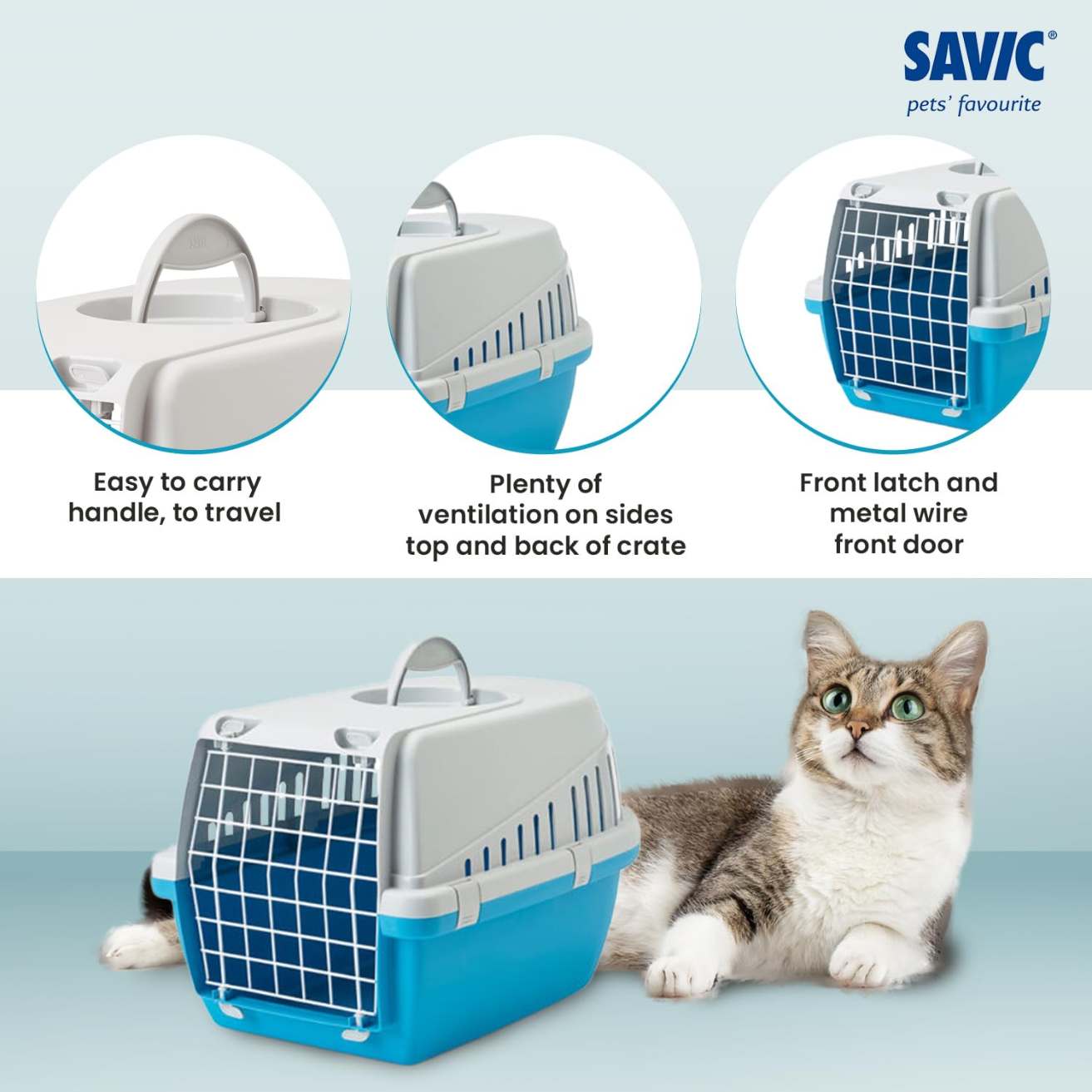 Pet Travel Carrier for Small Dogs & Cats (Atlantic Blue)
