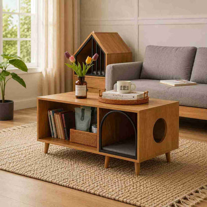 Modern Cat House | Indoor Cat Hideaway & Cozy Cat Bed