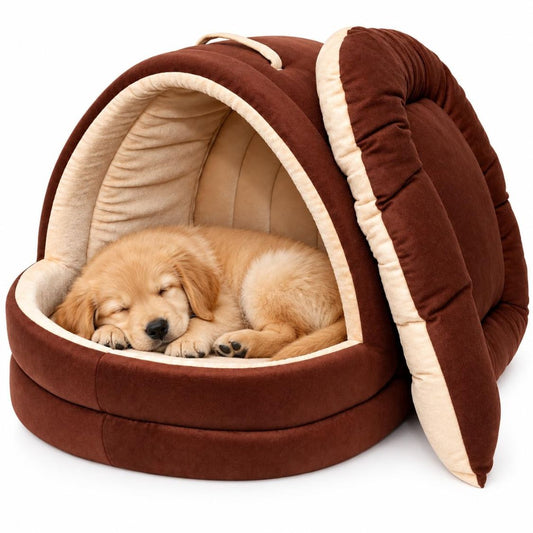 Cat Bed | Pet Bed with Soft Velvet Cushion for Kittens Puppies & Small Pets