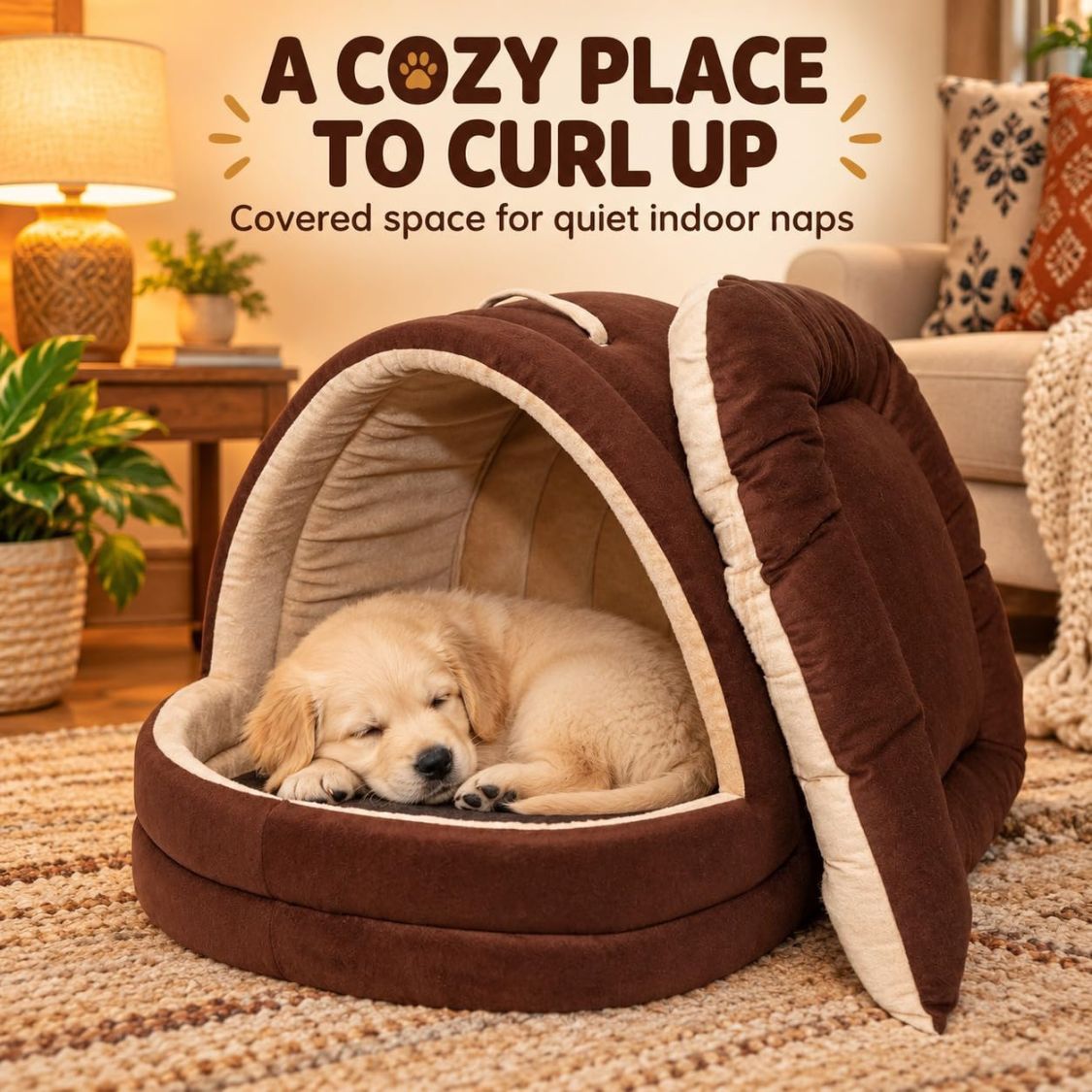 Cat Bed | Pet Bed with Soft Velvet Cushion for Kittens Puppies & Small Pets