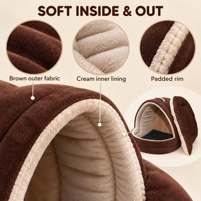 Cat Bed | Pet Bed with Soft Velvet Cushion for Kittens Puppies & Small Pets
