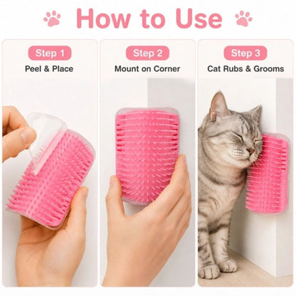Cat Grooming Brush | Cat Self Grooming Brush for Wall & Corner Use