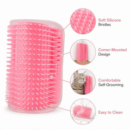 Cat Grooming Brush | Cat Self Grooming Brush for Wall & Corner Use