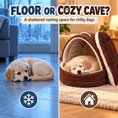 Cat Bed | Pet Bed with Soft Velvet Cushion for Kittens Puppies & Small Pets