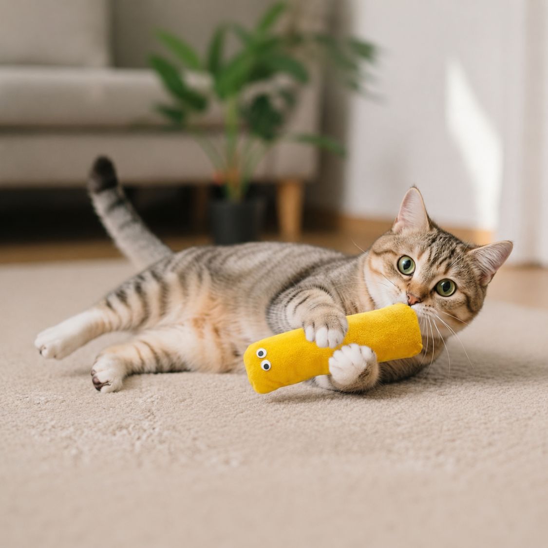 Interactive Cat Kicker Toy | Catnip Toy for Indoor Cats | Kittens & Adult Cats