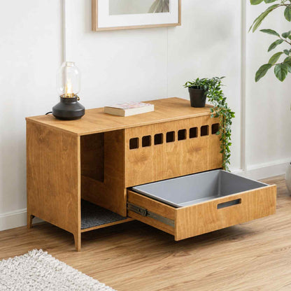 Cat Litter Box Cabinet | Modern Hidden Litter Box Furniture for Cats