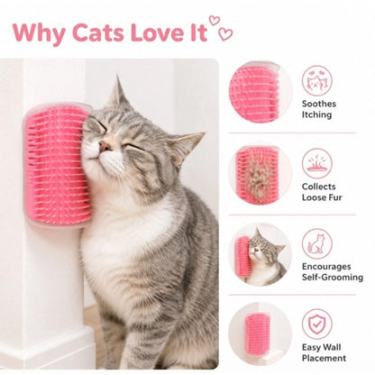 Cat Grooming Brush | Cat Self Grooming Brush for Wall & Corner Use