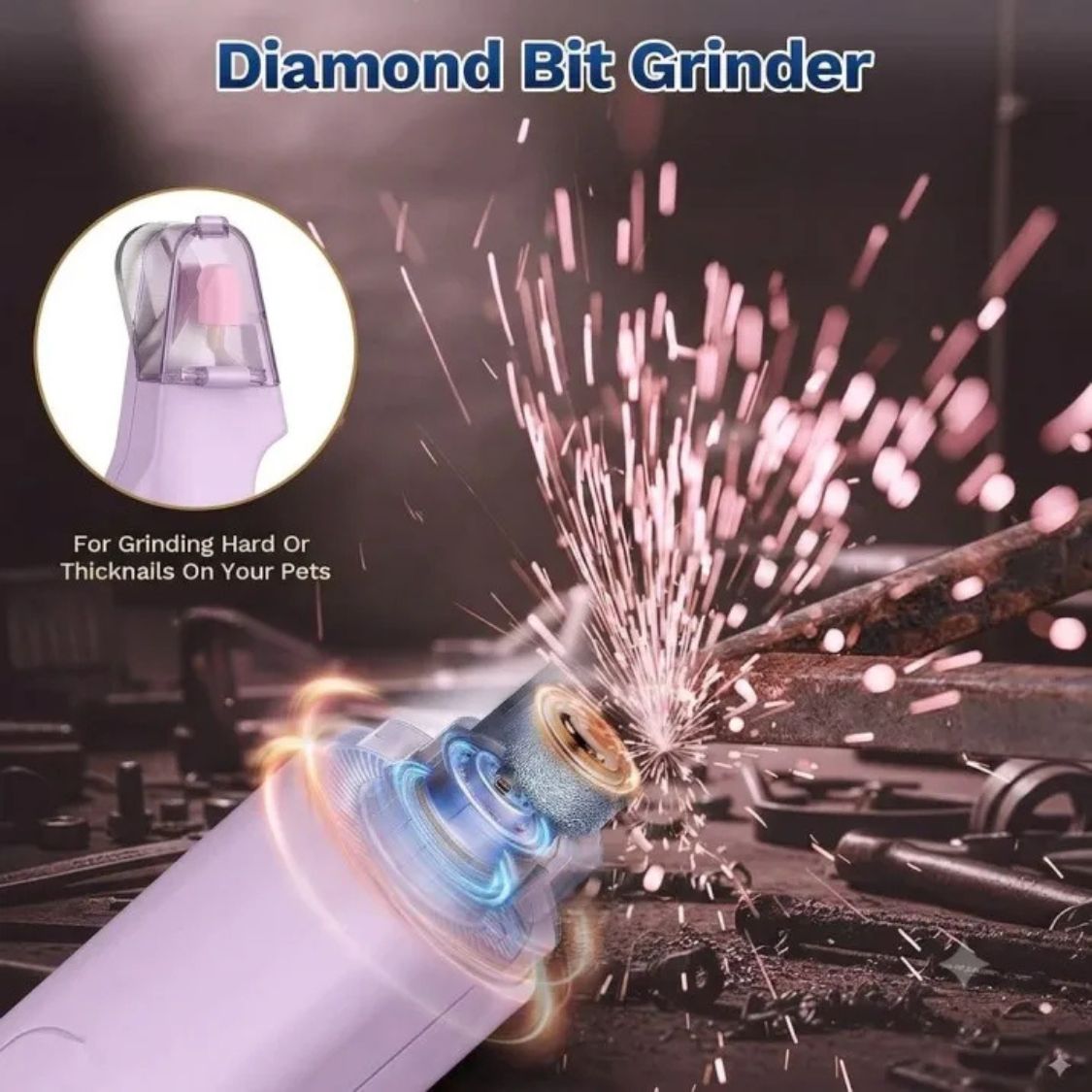 Dog Nail Grinder | Dog Nail Clipper with LED USB Rechargeable 2-in-1 Pet Nail Trimmer for Dogs & Cats