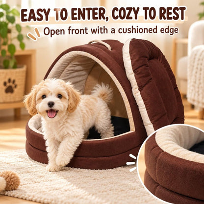 Cat Bed | Pet Bed with Soft Velvet Cushion for Kittens Puppies & Small Pets