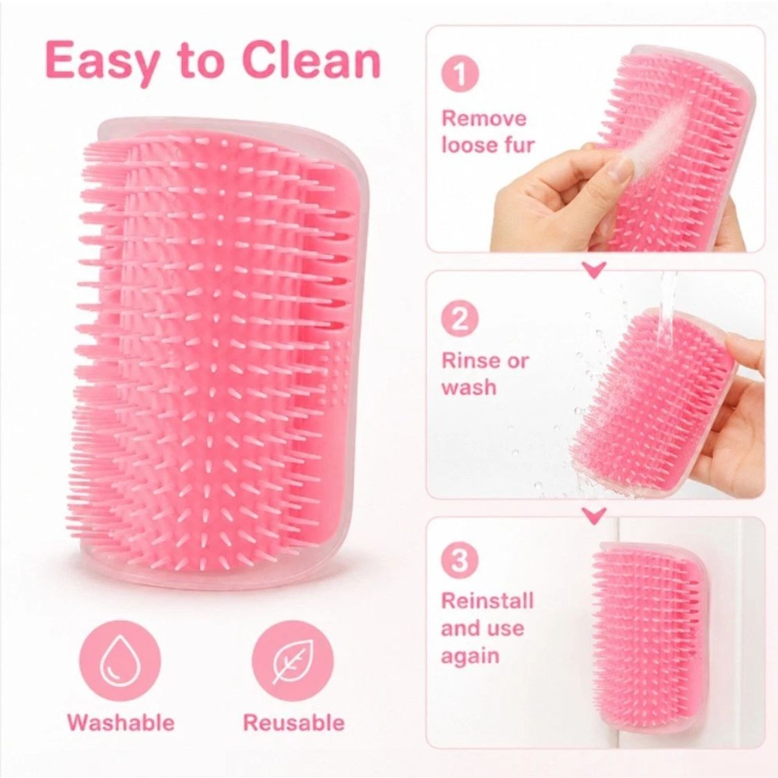 Cat Grooming Brush | Cat Self Grooming Brush for Wall & Corner Use