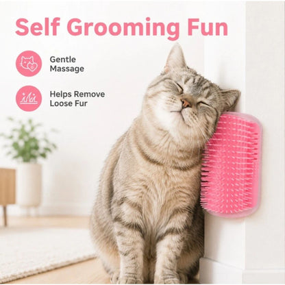 Cat Grooming Brush | Cat Self Grooming Brush for Wall & Corner Use