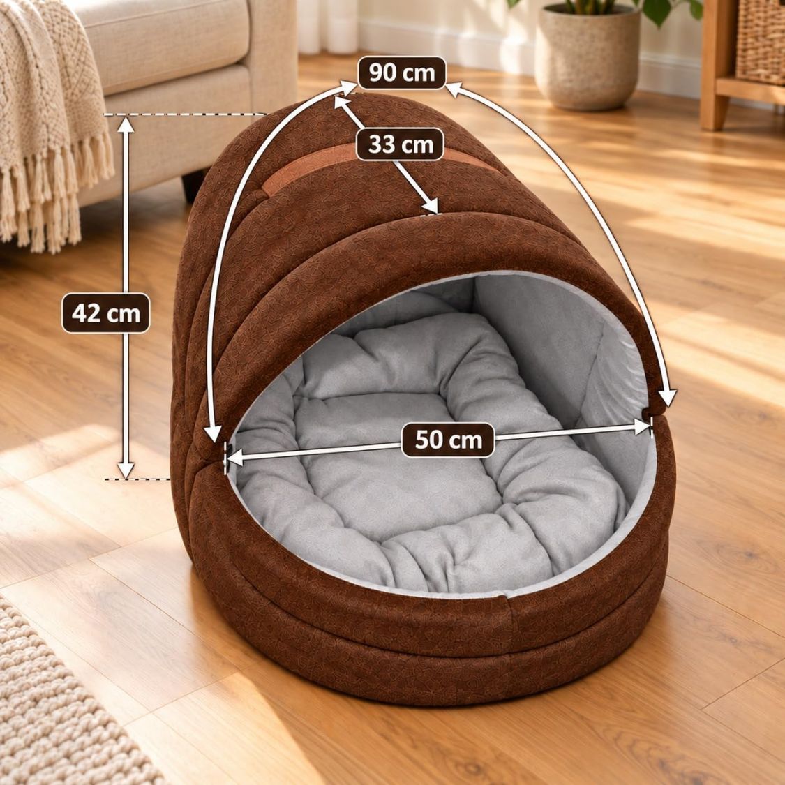 Cat Bed | Pet Bed with Soft Velvet Cushion for Kittens Puppies & Small Pets