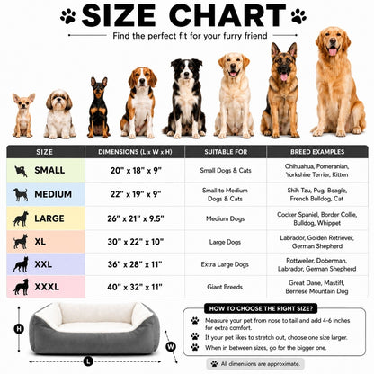 Grey Comfort Pet Bed | Soft, Machine Washable & Anti-Skid Base