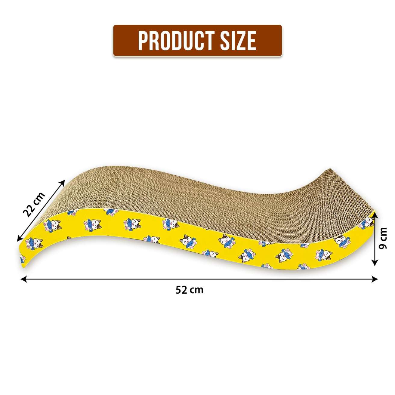 2 in 1 Reversible Cat Scratcher with cat nip for Cats and Kittens, Toys for Cats and Kittens (Wave)