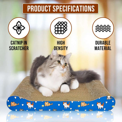 2-in-1 Reversible Cat Scratcher with Catnip for Indoor Cats & Kittens