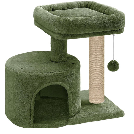 Cat Tree with Scratching Post, Condo and Toy Ball, 19 Inch x 12 Inch x 18 Inch
