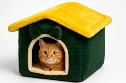 Premium Pet Hut Bed | Soft Cat Cave for Cats & Small Dogs