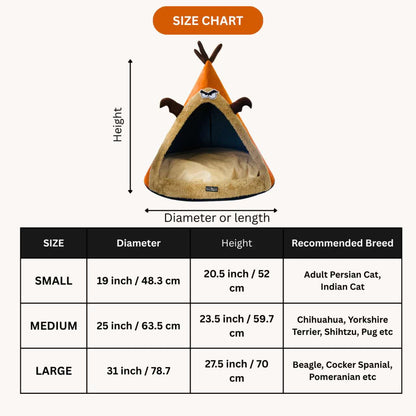 Washable Cozy Dog & Cat Cave Bed (Angry Deer)