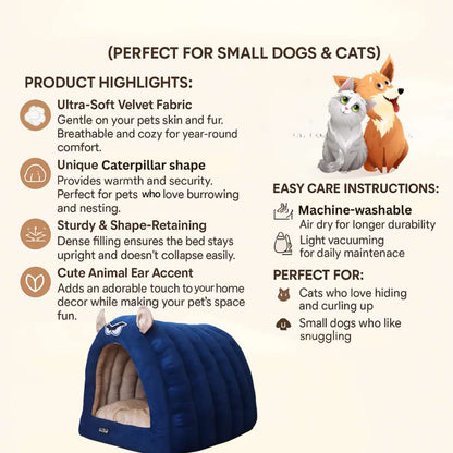 Caterpillar Hut for Dogs (Blue)