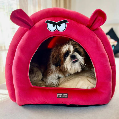 Caterpillar Hut for Dogs (Raspberry Red)