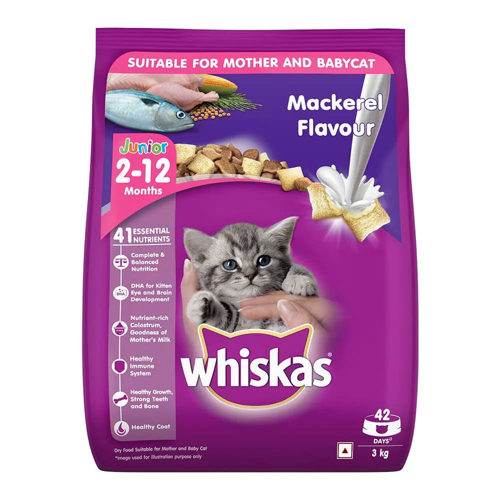 Whiskas Dry Food for Mother and Babycat (Mackerel Flavour 3 kg)