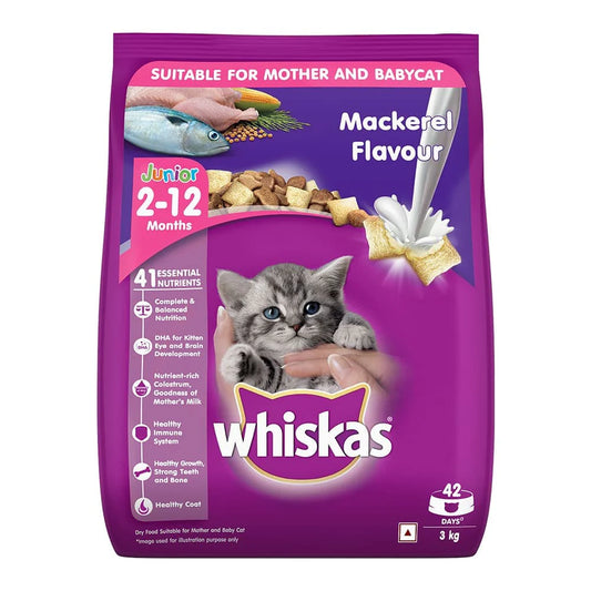 Whiskas Dry Food for Mother and Babycat (Mackerel Flavour 3 kg)
