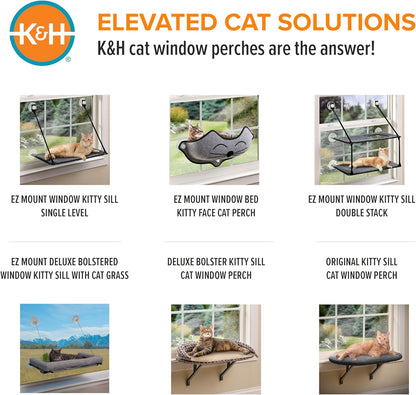 Universal Mount Kitty Sill Cat Window Perch | Soft Fleece, 14x24 Inch