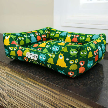 Washable Printed Lounger Bed for Dogs & Cats (Astro Sprout)