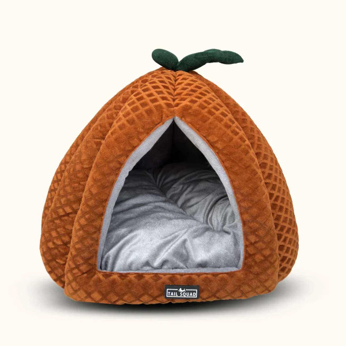 Premium Soft Pumpkin-Shaped Cats & Dogs Hut (Rust)