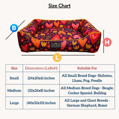 Washable Printed Lounger Bed for Dogs & Cats
