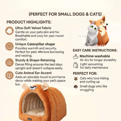 Caterpillar Hut for Dogs (Beige)