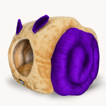 Snail Cave Dogs & Cats  Bed (Purple & Beige)