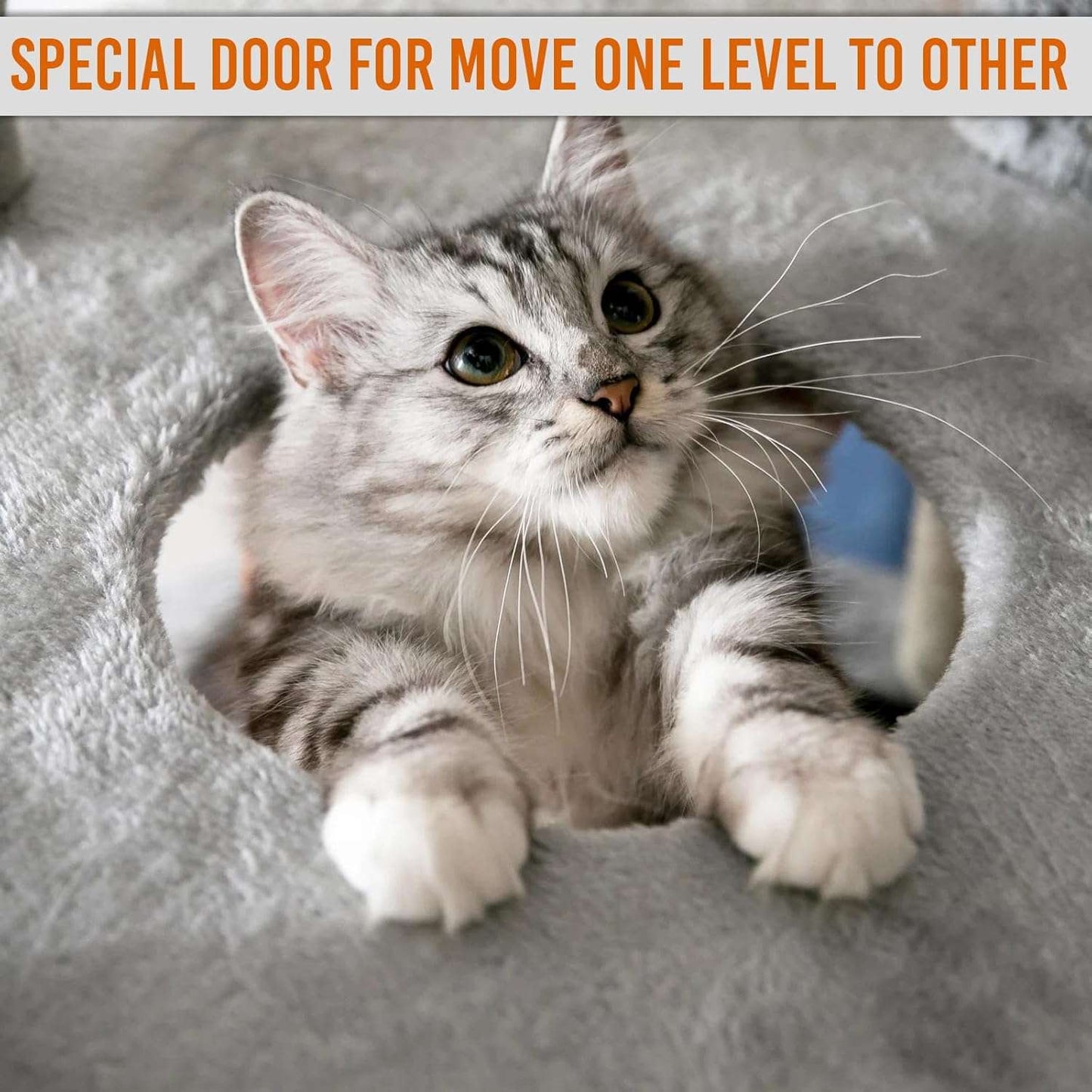 Multi-Level Cat Condo & Climbing Tower – 64-Inch Plush Cat Furniture with Scratching Posts