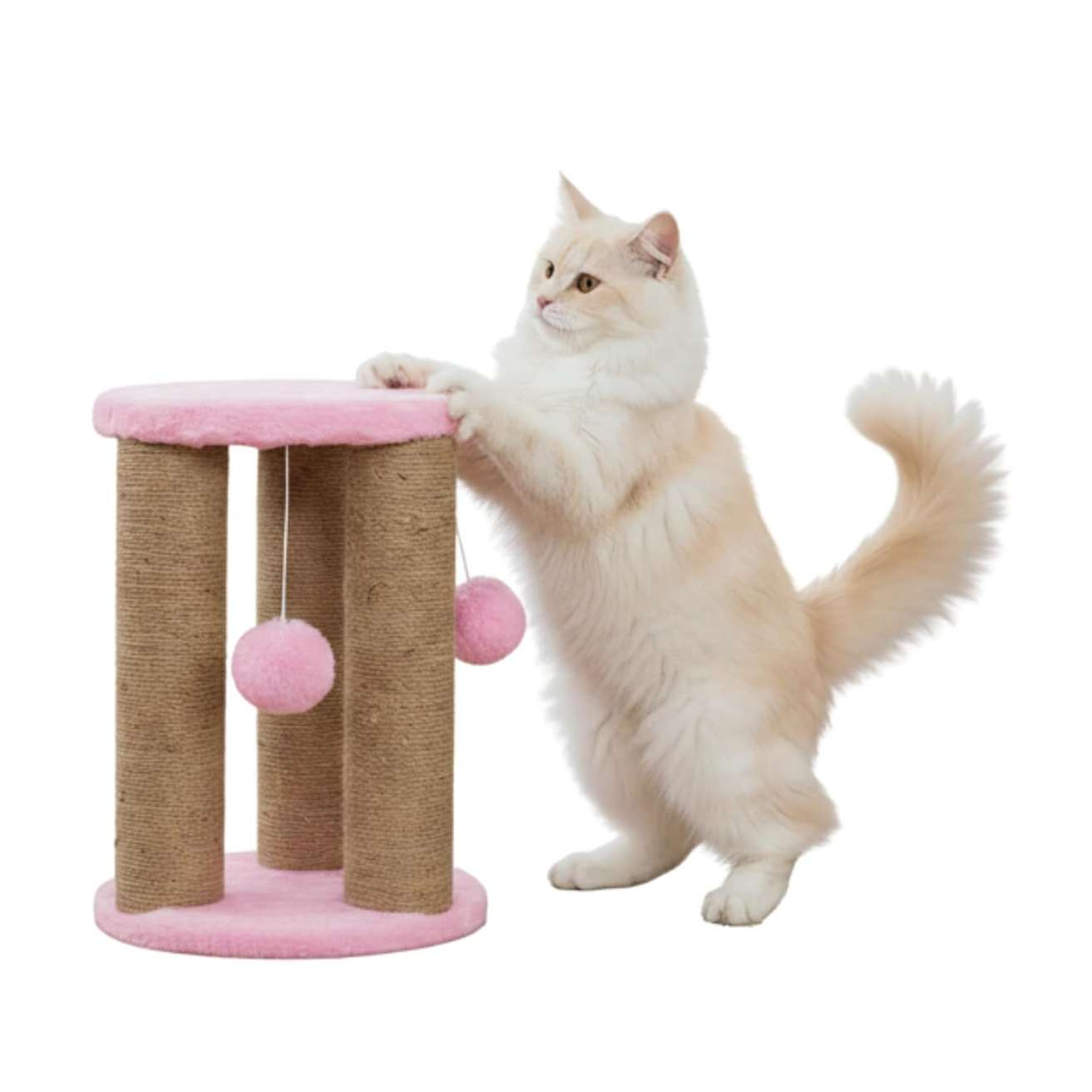 Cat Sisal Scratching Post with Hanging Ball, Playing Cat tree (Height 14 Inch)