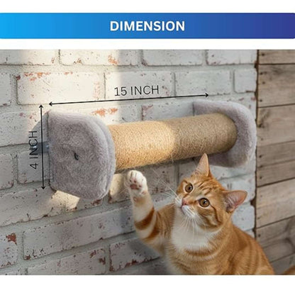 Wall-Mounted Cat Scratching Post 5x16 – Natural Jute Rope Space-Saving Cat Wall Scratcher