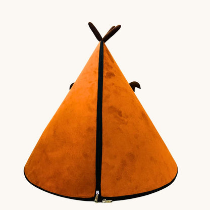 Washable Cozy Dog & Cat Cave Bed (Angry Deer)