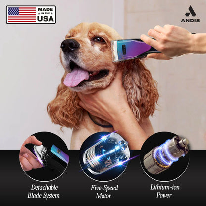 Andis Pulse ZR II Purple Galaxy Pet Clipper | Rechargeable Cordless Grooming Clipper