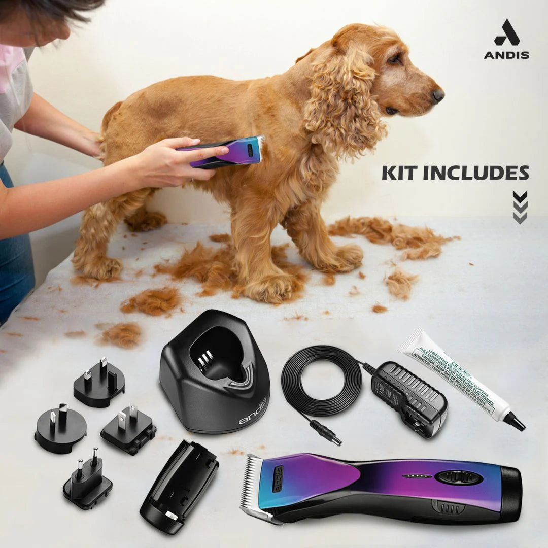 Andis Pulse ZR II Purple Galaxy Pet Clipper | Rechargeable Cordless Grooming Clipper