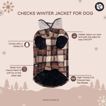 Dog Jacket | Dog Winter Clothing for Cold Weather - Checkered