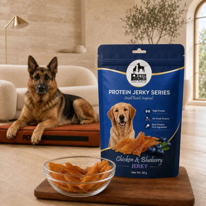 Dog Snacks | Premium Chicken Jerky Dog Treats with Blueberry