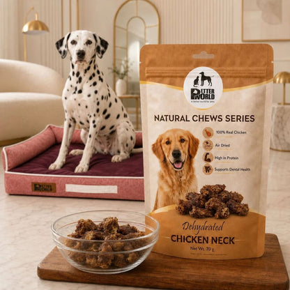 Dog Natural Treats | Crunchy Dehydrated Chicken Neck for Dogs 70g