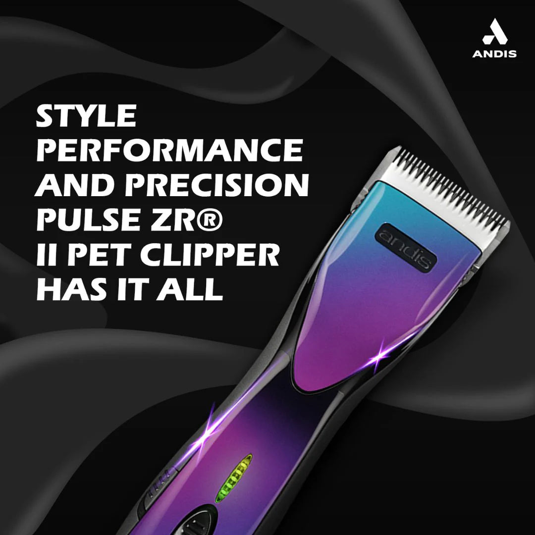 Andis Pulse ZR II Purple Galaxy Pet Clipper | Rechargeable Cordless Grooming Clipper